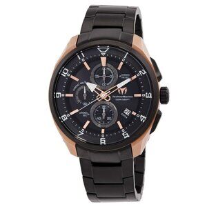 NWT Authentic Technomarine Ocean Chronograph Quartz Black Dial Men's Watch